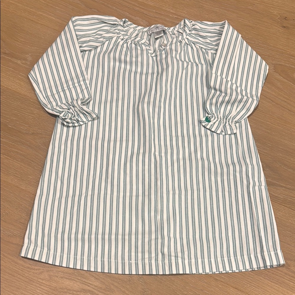 Striped Long Sleeve Petite Plume Nightgown Sz 4